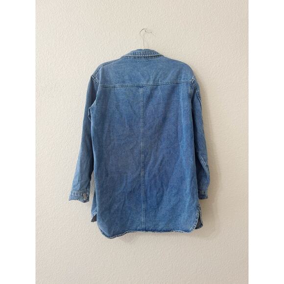 Superdown Oversized Denim Shirt Jacket Size Small Light Wash Casual Layering - Picture 3 of 5